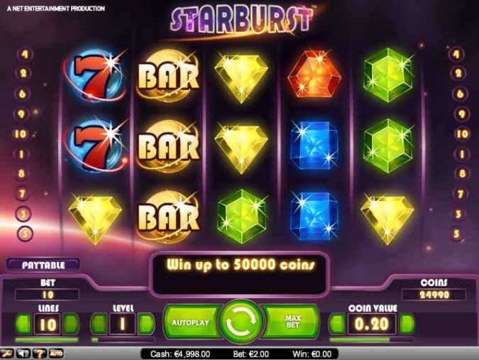 интерфейс игры Starburst